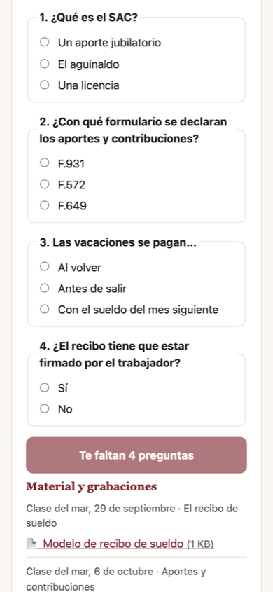 Un examen por internet con nota automática