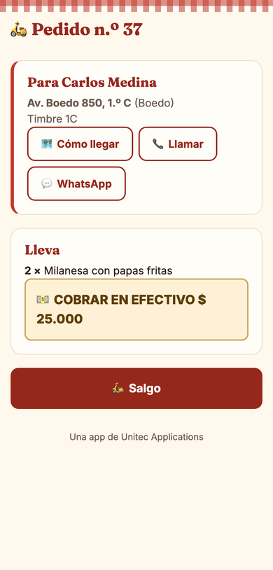 El cadete con su enlace: dirección, qué lleva y cuánto cobrar