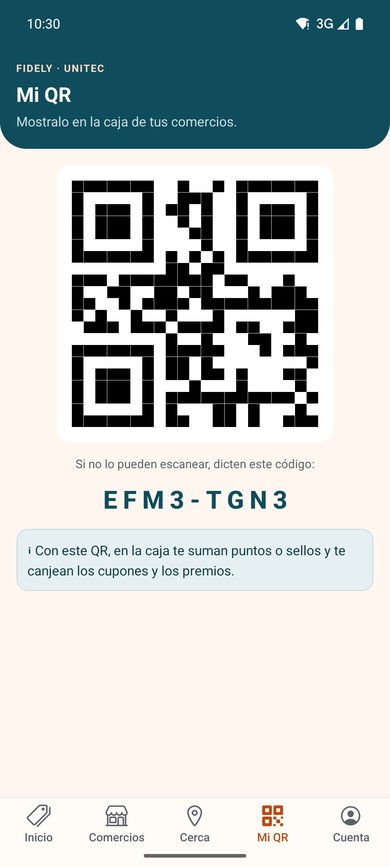 Mi QR: el código del cliente para la caja