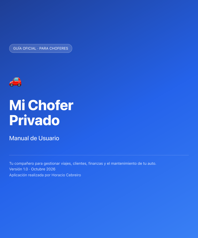 Portada del manual de Mi Chofer Privado