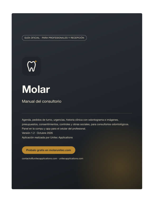Portada del manual del consultorio de Molar