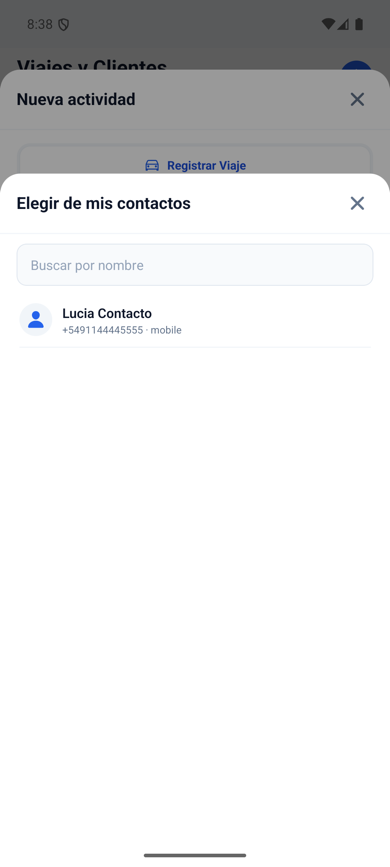Elegir al cliente desde los contactos del teléfono