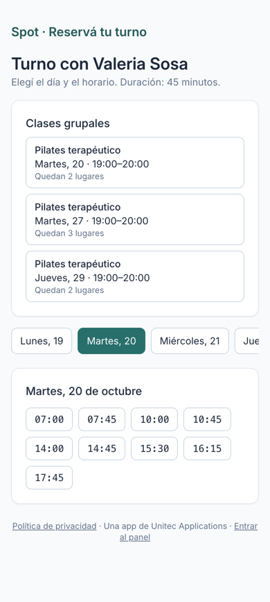 Reserva online: el paciente elige día y hora